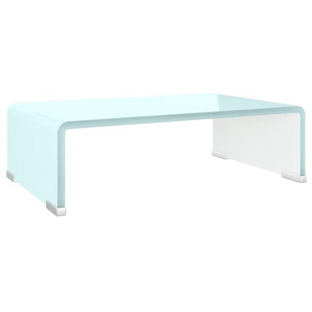 Berkfield Home TV Stand/Monitor Riser Glass Green 40x25x11 cm in Aqua - Size: 40 x 25 x 11 cm - image 1
