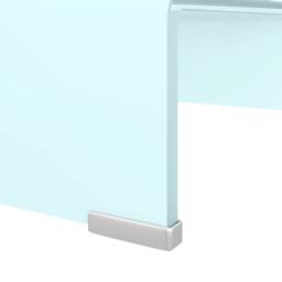Berkfield Home TV Stand/Monitor Riser Glass Green 40x25x11 cm in Aqua - Size: 40 x 25 x 11 cm - thumbnail 5