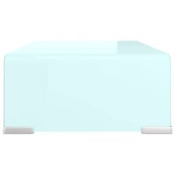 Berkfield Home TV Stand/Monitor Riser Glass Green 40x25x11 cm in Aqua - Size: 40 x 25 x 11 cm - thumbnail 4