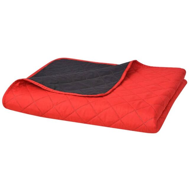 Berkfield Home Double-sided Quilted Bedspread Red & Black 220x240 cm - image 1