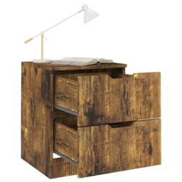 Berkfield Home Elegant Bedside Cabinets 2 pcs Smoked Oak 40x40x50 cm Engineered Wood in Brown - Size: 40 x 40 x 50 cm - thumbnail 6