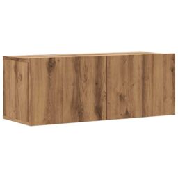 Berkfield Home Wall Mounted TV Cabinet Artisan Oak 80x30x30 cm Engineered Wood in Brown - Size: 80 x 30 x 30 cm - thumbnail 2
