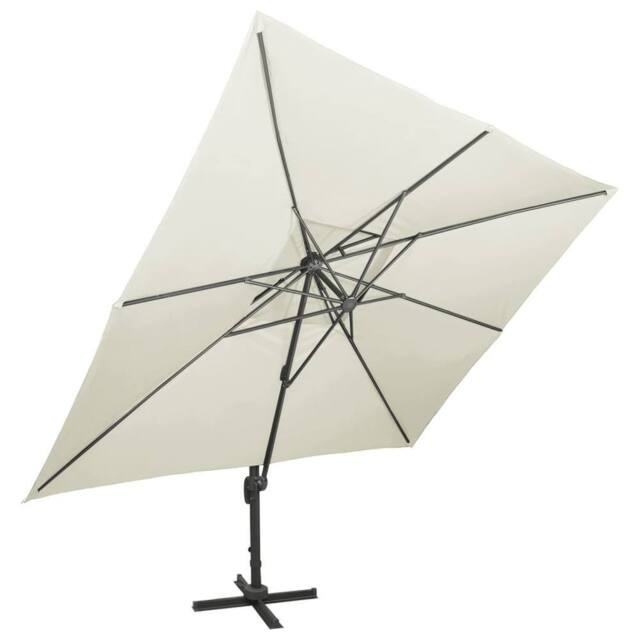 Berkfield Home Cantilever Garden Parasol with Double Top Sand 400x300 cm in Beige - image 1