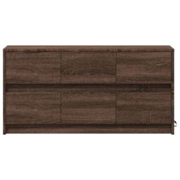 Berkfield Home TV Cabinet with LED Brown Oak 100x34x50 cm Engineered Wood - Size: 100 x 34 x 50 cm - thumbnail 6