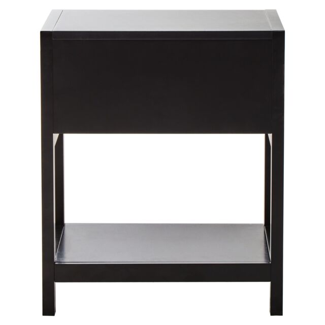 Orsina Rustic Black Wood Side Table, Functional Bed Side Table, Ample Storage Space Of Small Lounge Side Table - image 1
