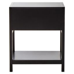 Orsina Rustic Black Wood Side Table, Functional Bed Side Table, Ample Storage Space Of Small Lounge Side Table - thumbnail 1
