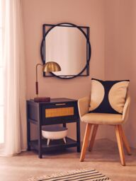 Orsina Rustic Black Wood Side Table, Functional Bed Side Table, Ample Storage Space Of Small Lounge Side Table - thumbnail 3