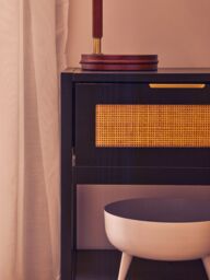 Orsina Rustic Black Wood Side Table, Functional Bed Side Table, Ample Storage Space Of Small Lounge Side Table - thumbnail 2