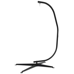 Costway C-Shaped Hammock Chair Stand Solid Hanging Swing Chair Stand in Black