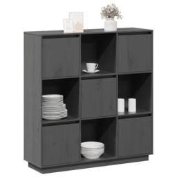 Berkfield Home Highboard Grey 110.5x35x117 cm Solid Wood Pine - thumbnail 4