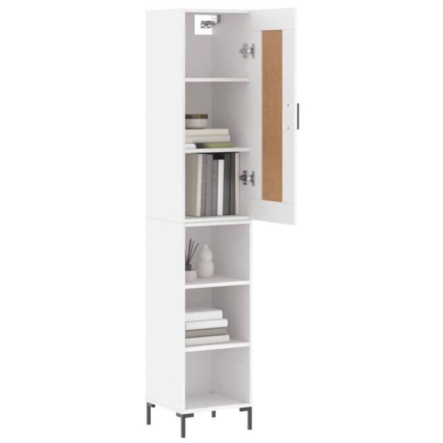 Berkfield Home Highboard White 34.5x34x180 cm Engineered Wood - image 1