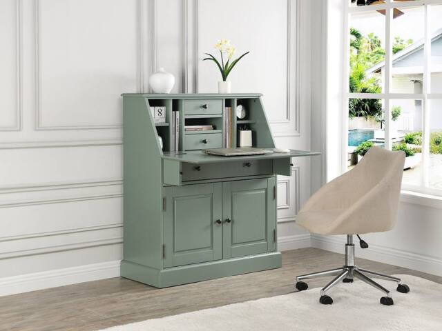 Vente-unique Writing Bureau In Pine & MDF - Almond Green - CLEORE - image 1