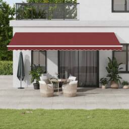 Berkfield Home Manual Retractable Awning Burgundy 600x300 cm in Black