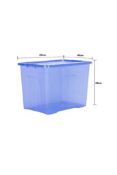 Wham Crystal 8 x 80L Stackable Plastic Storage Boxes with Lids in Blue - thumbnail 5
