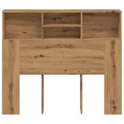 Berkfield Home Headboard Cabinet Artisian Oak 120x19x103.5 cm Engineered Wood in Brown - thumbnail 4