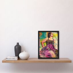 Artery8 Big is Beautiful Bright Colourful Woman Portrait Framed Art Print - Size: A4 - thumbnail 4