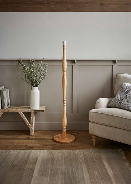 ValueLights Victoria Traditional Wooden Stem Floor Lamp Base in Natural - image 1