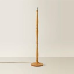 ValueLights Victoria Traditional Wooden Stem Floor Lamp Base in Natural - thumbnail 2
