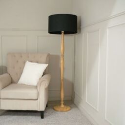 ValueLights Victoria Traditional Wooden Stem Floor Lamp Base in Natural - thumbnail 3