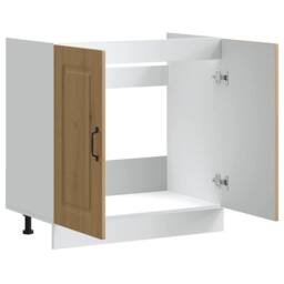Berkfield Home Sink Base Cabinet Kalmar Artisan Oak 80x46x81.5 cm Engineered Wood in Brown - thumbnail 5