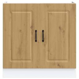 Berkfield Home Sink Base Cabinet Kalmar Artisan Oak 80x46x81.5 cm Engineered Wood in Brown - thumbnail 4