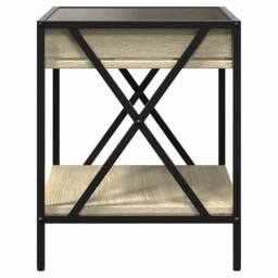 Berkfield Home Coffee Table with Infinity LED Sonoma Oak 40x40x49 cm in Light Brown - Size: 40 x 40 x 49 cm - thumbnail 7