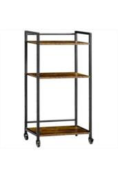 ERGOVEXA 3-Tier Printer Stand, Rolling Trolley with Adjustable in Brown - thumbnail 5