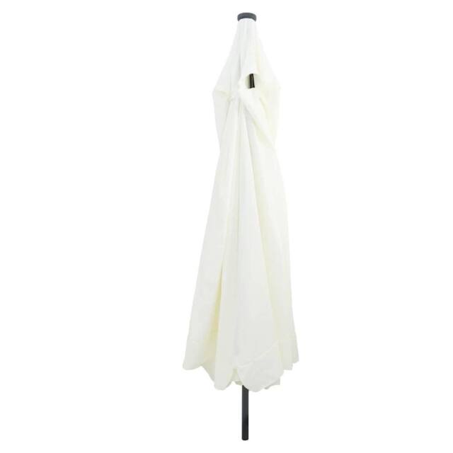 Berkfield Home Garden Parasol with LED Lights 395x245 cm Sand White in Off-White - image 1