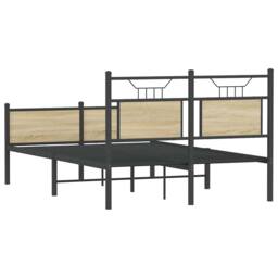 Berkfield Home Durable Bed Frame without Mattress Sonoma Oak 120x200 cm Engineer in Light Oak - Size: Small Double - thumbnail 8