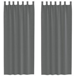 Berkfield Home Voile Curtains with Loops 2 pcs Dark Grey 140x260 cm - thumbnail 2