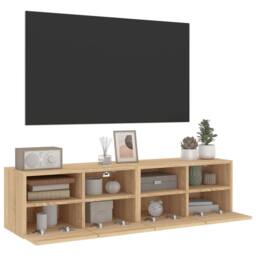 Berkfield Home TV Wall Cabinets 2 pcs Sonoma Oak 60x30x30 cm Engineered Wood in Light Brown - Size: 60 x 30 x 30 cm - thumbnail 5