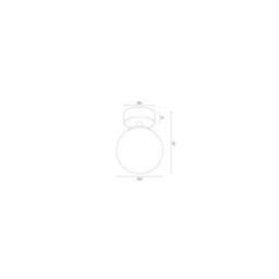 Netlighting Flavio Globe Ceiling Light Brass Steel Glass Opal Matt IP44 in Gold - thumbnail 2