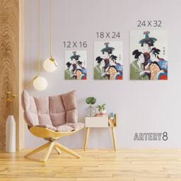 "Artery8 Young Men in Colourful Garments Canvas Wall Art Print Kitagawa - Size: W18"" x H24""" - thumbnail 4