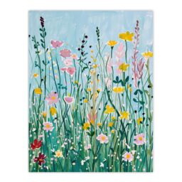 "Artery8 Summer Wild Flower Blossom Meadow Painting Wall Art Print - Size: W24"" x H32""" - thumbnail 1