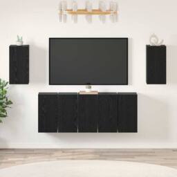 Berkfield Home TV Cabinet 7 pcs Black oak 30.5 x 30 x 60 cm Engineered wood - thumbnail 4