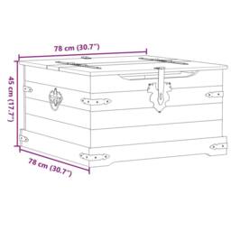 Berkfield Home Storage Box Corona 78x78x45 cm Solid Wood Pine in Light Brown - Size: 78 x 78 x 45 cm - thumbnail 9