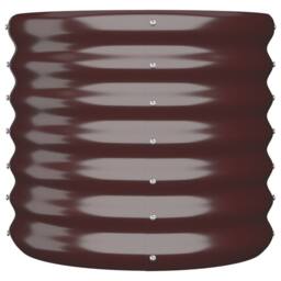 Berkfield Home Durable Garden Planter Powder-coated Steel 40x40x36 cm Brown - Size: 40 x 40 x 36 cm