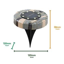 Gardenwize Pack of 4 Solar Stone Effect Decking Lights in Grey - thumbnail 2