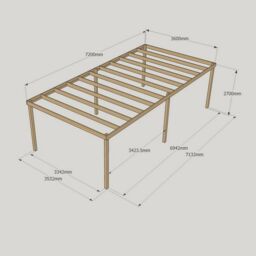 Rutland County Garden Furniture Ltd Garden Pergola 6 Posts - Wood - L360 x W720 x H270 cm - Light Green - thumbnail 5