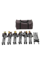 Garden Sanctuary 7 Pcs Portable Folding Camping Table & Chairs Set in Black - thumbnail 5