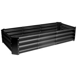 Harbour Housewares Raised Garden Beds - 2x Rectangular Bottomless Galvanised Steel Planter 180 x 90cm in Black - Size: 180 x 90 cm - thumbnail 6