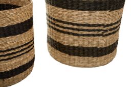 Orsina Set of 2 Seagrass Baskets with Black Stripes, Striped Storage Baskets, Distinctive Decorative Baskets in Natural - thumbnail 6
