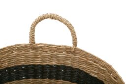 Orsina Set of 2 Seagrass Baskets with Black Stripes, Striped Storage Baskets, Distinctive Decorative Baskets in Natural - thumbnail 5