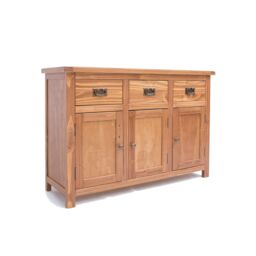 Cabinet Bits Padua Lacquered 3 Drawer 3 Door Sideboard Brass Drop Handle in Brown - thumbnail 2