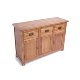 Cabinet Bits Padua Lacquered 3 Drawer 3 Door Sideboard Brass Drop Handle in Brown - thumbnail 3