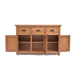Cabinet Bits Padua Lacquered 3 Drawer 3 Door Sideboard Brass Drop Handle in Brown - thumbnail 4