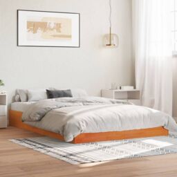 Berkfield Home Bed Frame without Mattress Wax Brown 160x200 cm Solid Wood Pine - thumbnail 3