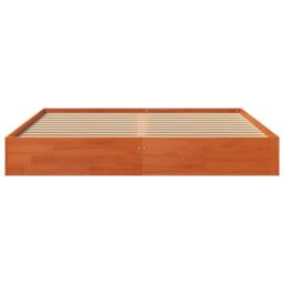 Berkfield Home Bed Frame without Mattress Wax Brown 160x200 cm Solid Wood Pine - thumbnail 4