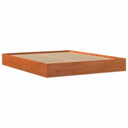 Berkfield Home Bed Frame without Mattress Wax Brown 160x200 cm Solid Wood Pine - thumbnail 2