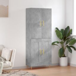 Berkfield Home Highboard Concrete Grey 69.5x34x180 cm Engineered Wood - thumbnail 1